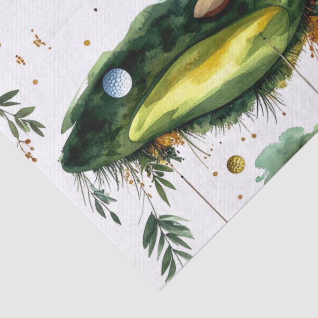 Papel De Seda Grama de Putting de Golfe com bandeira vermelha (Detalhes)