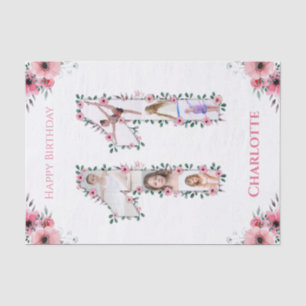 Papel De Seda Grande 11 Birthday Rapariga Fotografia Collage Flo