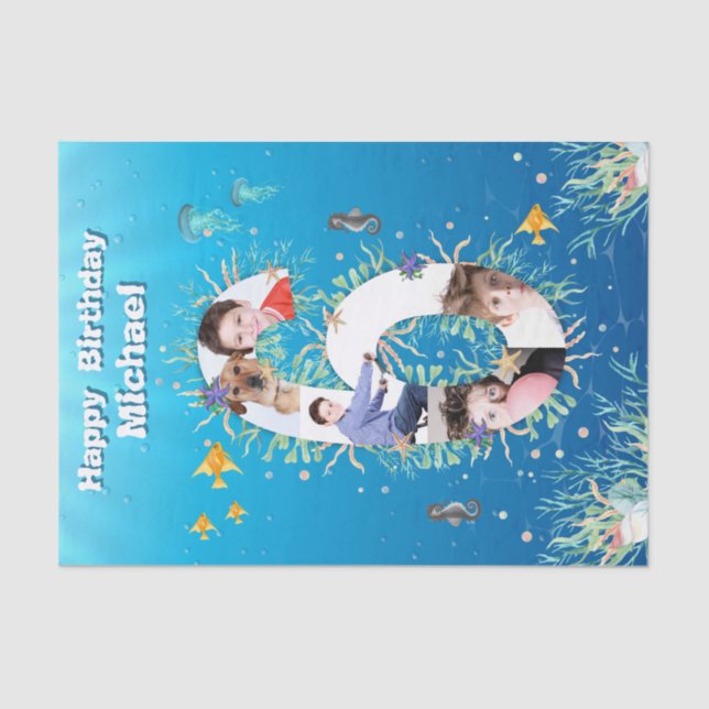 Papel De Seda Grande 6 Sob A Colagem De Fotos De Aniversário Do  (Frente )