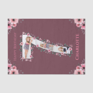 Papel De Seda Grande 7 Birthday Rapariga Fotografia Collage Flor