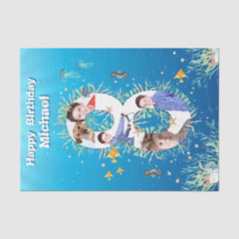 Papel De Seda Grande 8º Sob A Colagem De Fotos De Aniversário Do