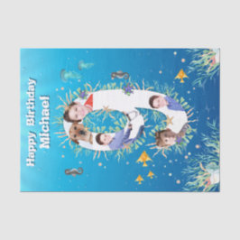 Papel De Seda Grande 9º Sob A Colagem De Fotos De Aniversário Do