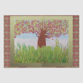 Papel De Seda Grande Árvore de Bloqueio