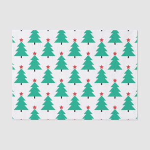 Papel De Seda Grande Árvore de Natal com Estrela Vermelha