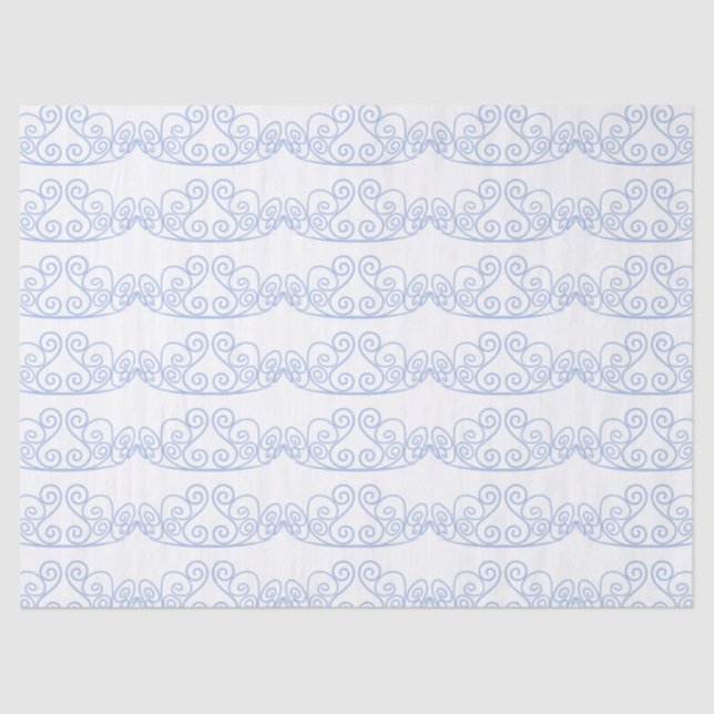 Papel De Seda Grande Banda Azul Príncipe Coroa Garota Aniversári (Frente )