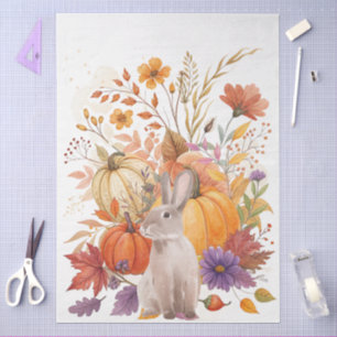 Papel De Seda Grande Cores Aquáticas Queda Flores Selvagens
