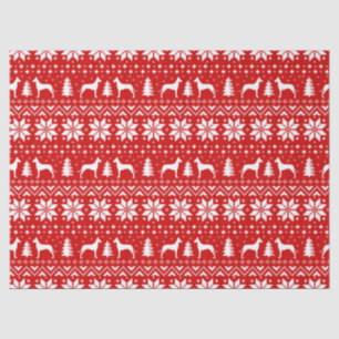 Papel De Seda Grande Dane Silhouettes Padrão de Natal