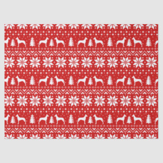 Papel De Seda Grande Dane Silhouettes Padrão de Natal