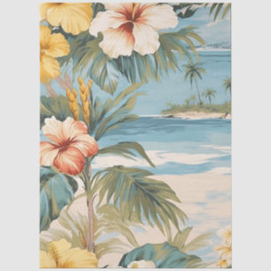 Papel De Seda Grande Descolagem de Vista do Oceano Tropical Past