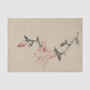 Papel De Seda Grande Flor de Cerejeira Rosa num Caule por Hokusa