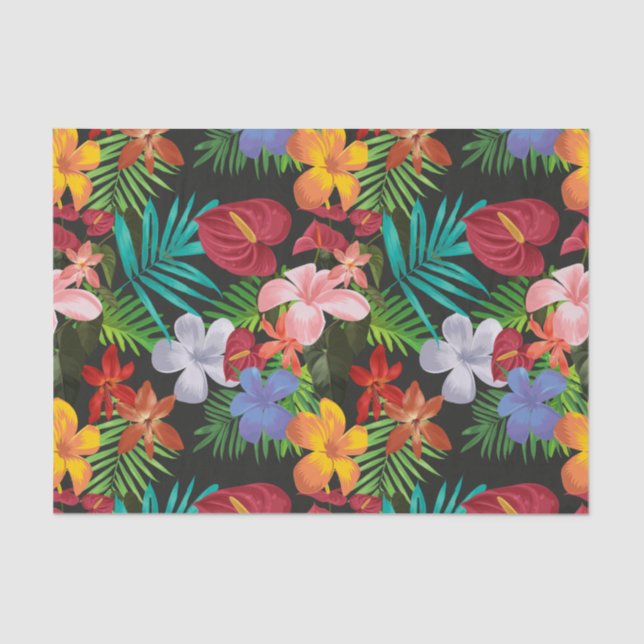 Papel De Seda Grande Flores Tropicais - Desnuvem de Hibiscus (Frente )