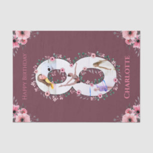 Papel De Seda Grande Garota de Aniversário Colagem Fotográfica C