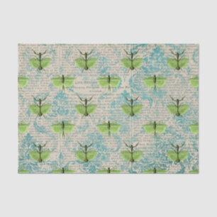 Papel De Seda Grande Inseto Verde