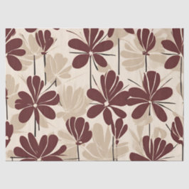 Papel De Seda Grande Marrom Moderno Beige Wildflower