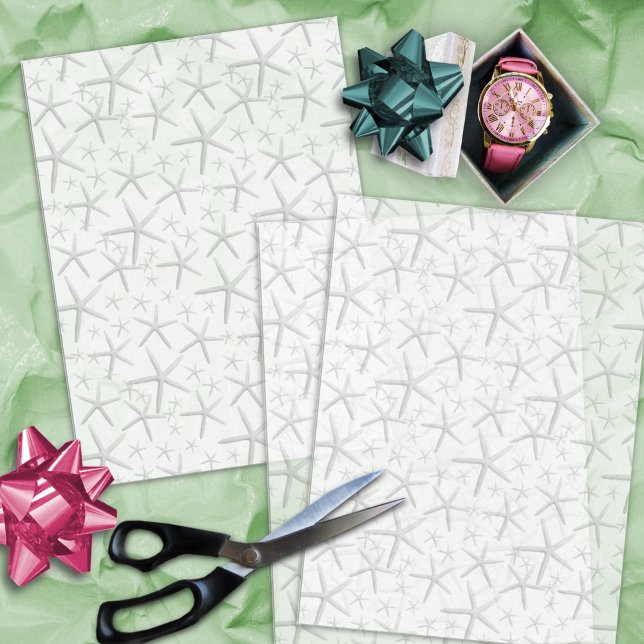Papel De Seda Grande padrão de Starfish no white paper (Criador carregado)