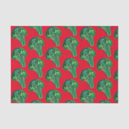Papel De Seda Grande Presente Verde Vermelho Verde Broccoli Wate