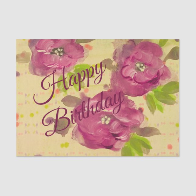 Papel De Seda Grande Rosa de Borgonha Flor (Frente )