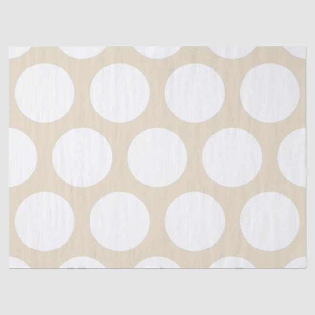 Papel De Seda Grande teste padrão de bolinhas: Bege (Frente )