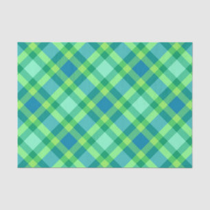 Papel De Seda Grande Xadrez Moderna, Jade Verde e Turquesa