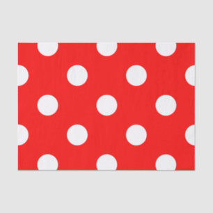Papel De Seda Grandes bolinhas - branco no vermelho