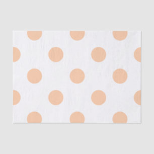 Papel De Seda Grandes bolinhas - pêssego profundo no branco