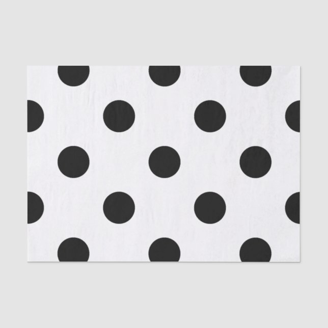 Papel De Seda Grandes bolinhas - preto no branco (Frente )