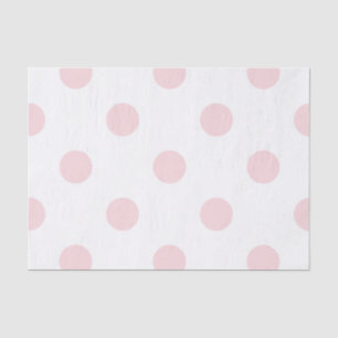 Papel De Seda Grandes bolinhas - rosas pálido no branco
