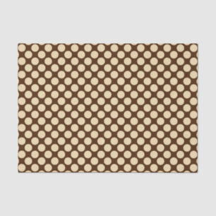 Papel De Seda Grandes pontos retros - tan e castanho chocolate