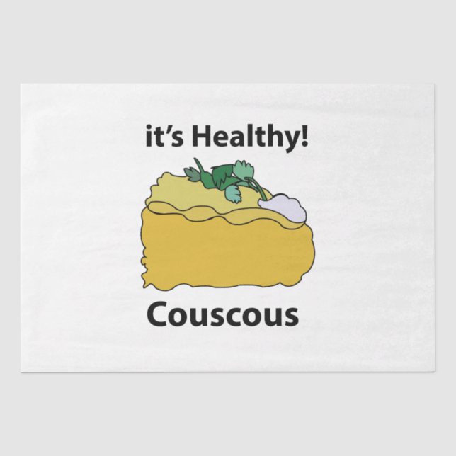 Papel De Seda Grão de Cuscuz Comida Saudável Aniversário (Frente )