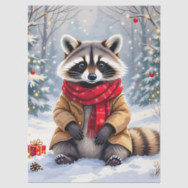 Papel De Seda Grátis Whimsical Raccoon Natal
