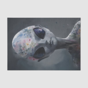 Papel De Seda Gray Alien Watercolor Floral