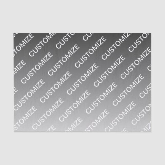 Papel De Seda Gray (changeable color) Ombre & Text Pattern (Frente )