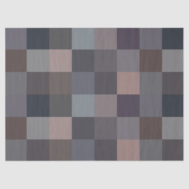 Papel De Seda Gray Color Checkerboard (Frente )