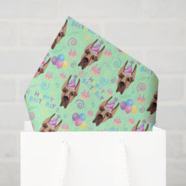Papel De Seda Great Dane Birthday Tissue Paper in Green
