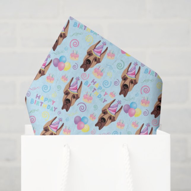 Papel De Seda Great Dane Tissue Paper in Blue (Sacola de presentes)