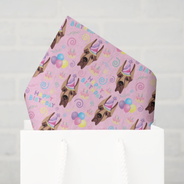 Papel De Seda Great Dane Tissue Paper in Pink (Sacola de presentes)