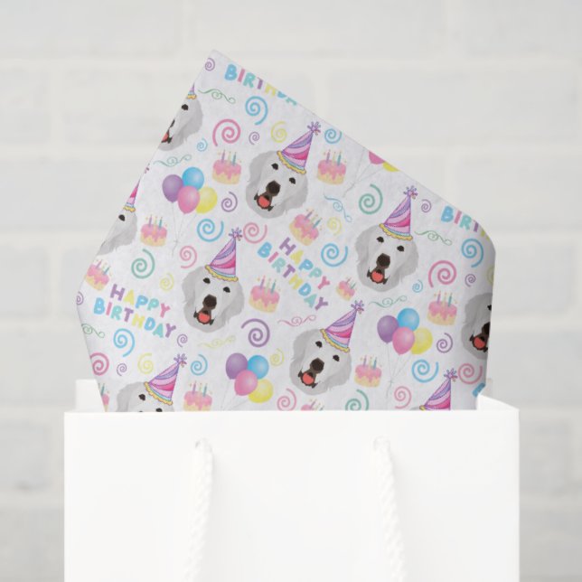 Papel De Seda Great Pyrenees Tissue Paper in White (Sacola de presentes)
