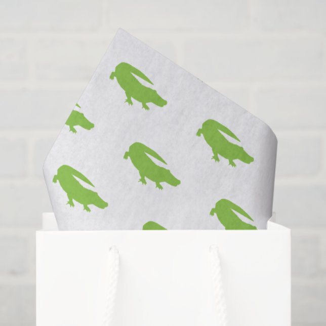 Papel De Seda Green Alligator Preppy Designer Southern Fund (Sacola de presentes)