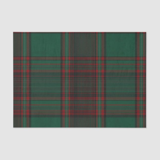 Papel De Seda Green and Red Plaid Holiday Tissue Paper (Frente )
