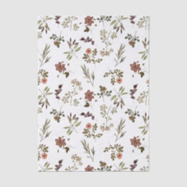 Papel De Seda Green Burgundy Wildflower