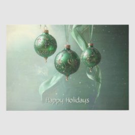 Papel De Seda Green Christmas Ball Holiday