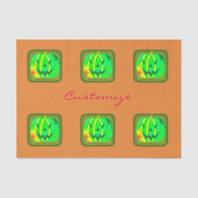Papel De Seda Green Jack o'lantern Halloween Thunder_Cove (Frente )