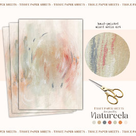 Papel De Seda Green Orange Pink Abstract Decoupage Tissue Paper