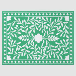 Papel De Seda Green Traditional Bone Inlay Decoupage Paper