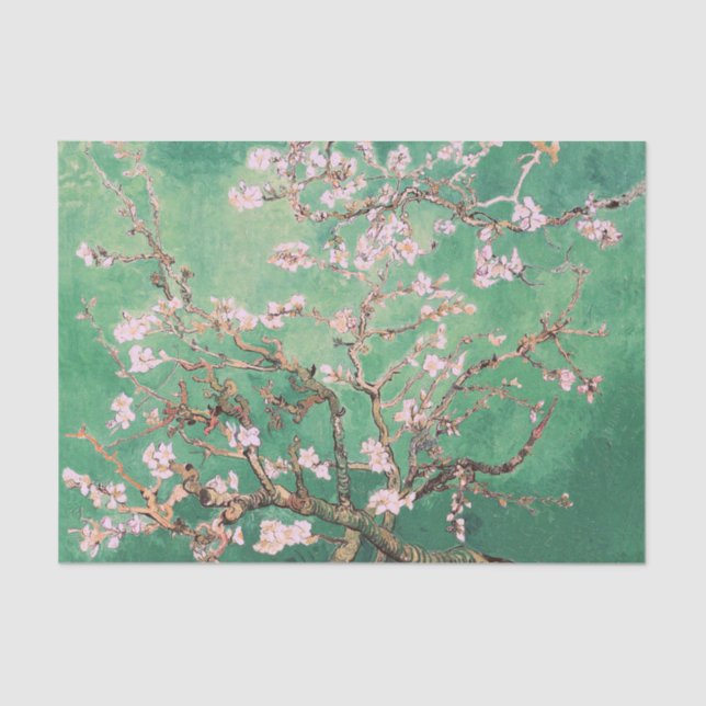 Papel De Seda Green Van Gogh Almond Blossoms (Frente )