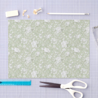 Papel De Seda Green White Romantic Floral Bridal Shower