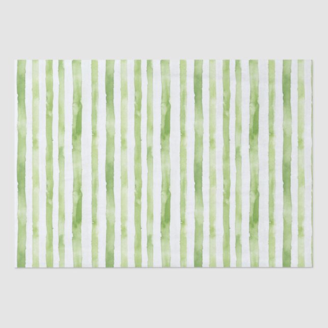 Papel De Seda Green White Stripes Beach Birthday (Frente )