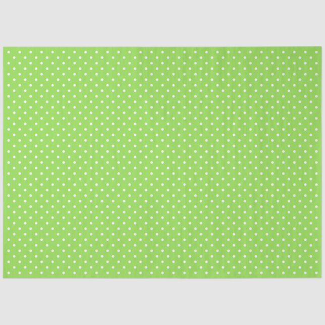 Papel De Seda Green With White Polka Dots (Frente )