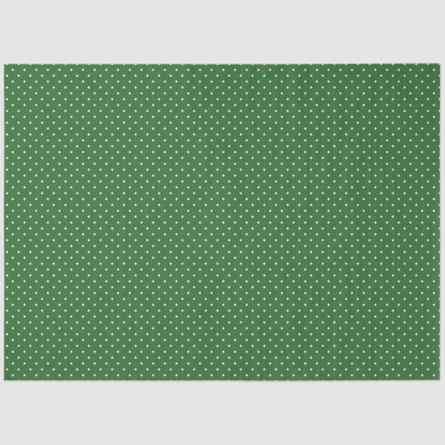 Papel De Seda Green with White Polka Dots Tissue Paper (Frente )