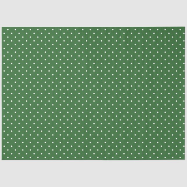 Papel De Seda Green with White Polka Dots Tissue Paper (Frente )